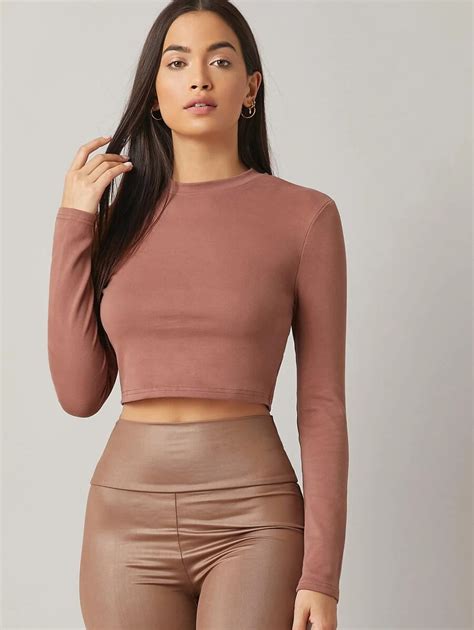 Solid Crop Top Shein Usa In Two Piece Skirt Set Crop Tops