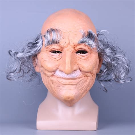 Creepy Old Man Mask With Hair Masquerade Old Man Mask Halloween Mask Props New Shopee Philippines