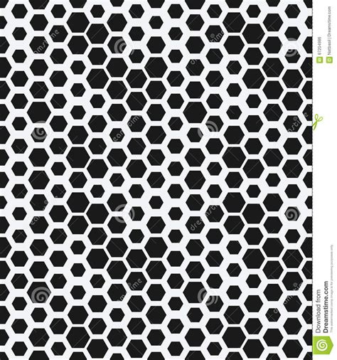 Hexagon Monochrome Seamless Geometrical Pattern Stock Vector