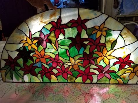 Lilies Panel By Anita Troisi 32 X 16 Stained Glass Lily Paneling