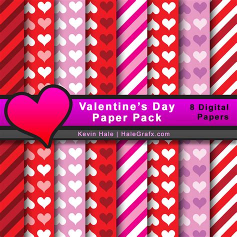 Free Valentines Day Digital Paper Pack