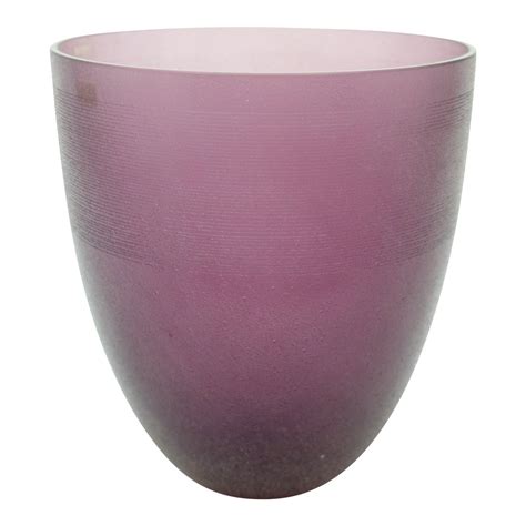 Large Purple Murano Glass Vase By Barbini Chairish