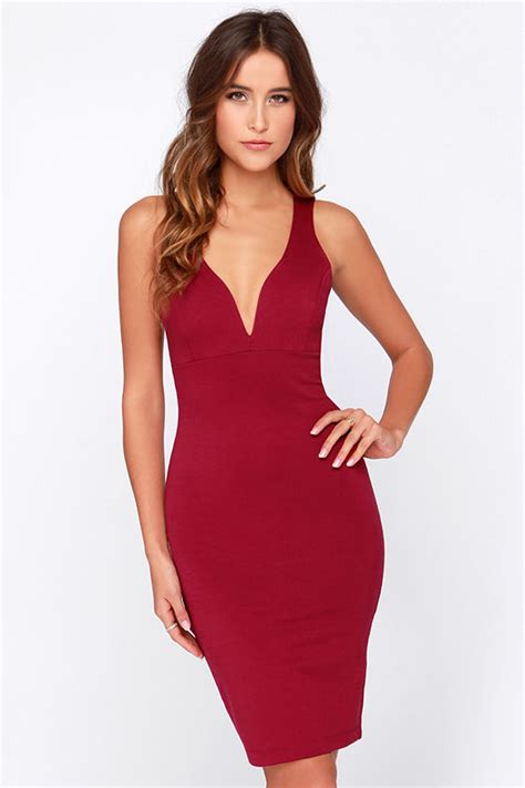 Sexy Bodycon Dress Wine Red Dress Sleeveless Dress 3500 Lulus