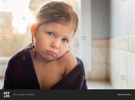 Little Girl With A Pouty Face Stock Photo Offset