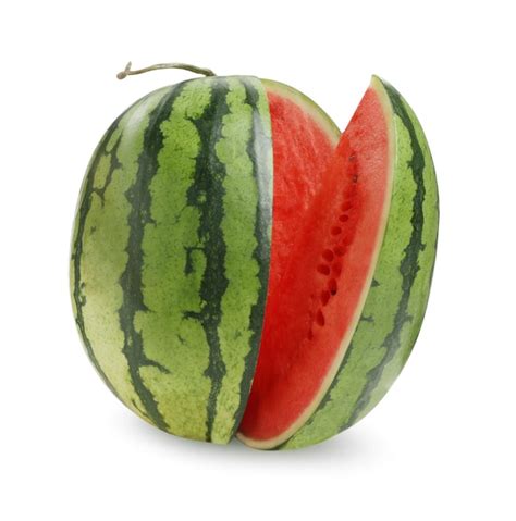 Premium Photo Tasty Ripe Cut Watermelon On White Background