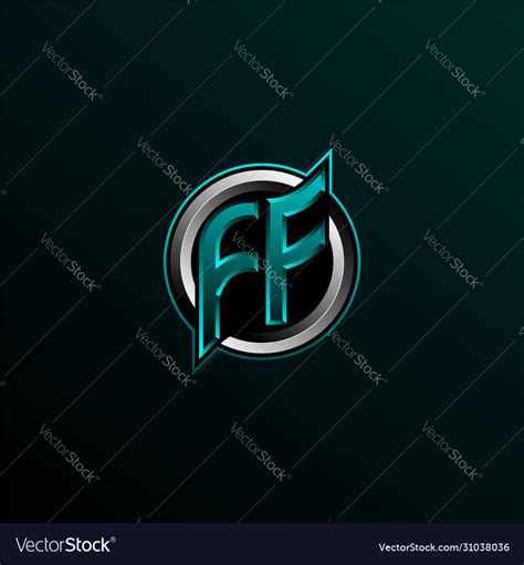 Initial Ff Logo Design Ff Logo Design Royalty Free Vector