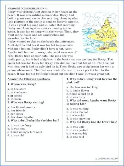 Following are the reading comprehension exercises known by many names as comprehension passages, short unseen passage for practice etc. 7th Grade Reading Comprehension Worksheets Pdf | Briefencounters