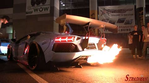 Flamethrower King Lamborghini Aventador Liberty Walk Widebody Spitting