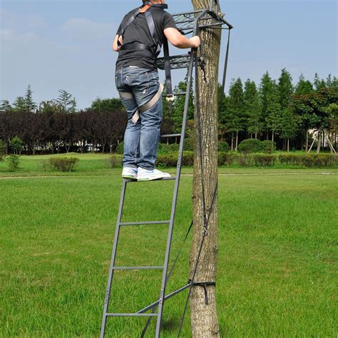 15 Deluxe Hunting Ladder Stand Tree Stand Safety Harness Archery Deer