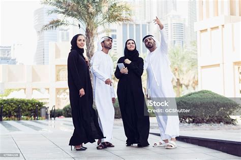 Uae Nations In Traditional Dress Dubai United Arab Emirates Stock Photo