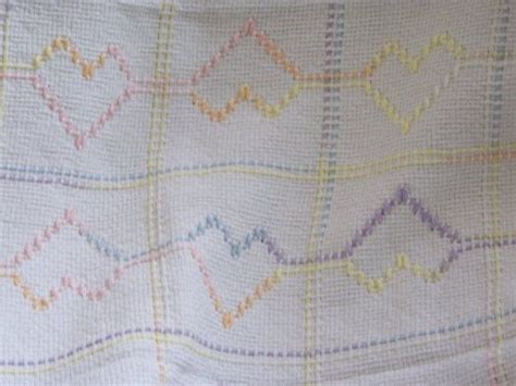 Hearts Baby Blanket In Swedish Weaving With Variegated
