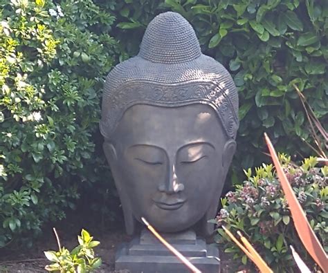 Beautiful Large Buddha Head - Stone Garden Ornaments & Garden Statues in UK