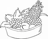 Fruit Coloring Bowl Mixed Drawing Fruits Printable sketch template