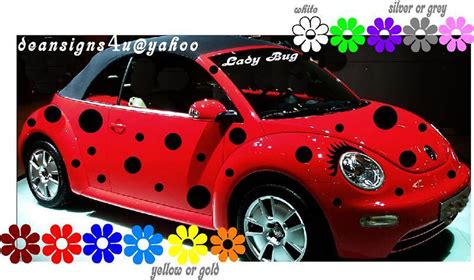 Car Spots Black Dot 50 Set Ladybug Eyelash Vw Beetle Volkswagen Bug