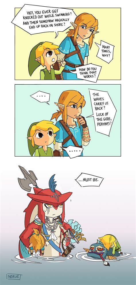 The Legend Of Zelda Comic Strip Is Shown In Two Separate Panels One