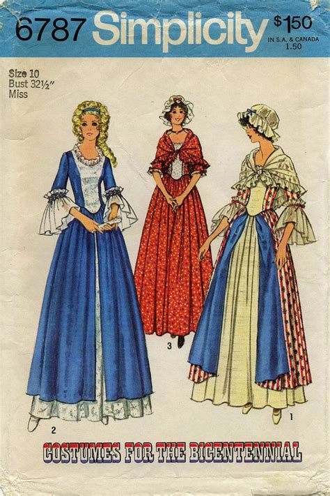 Uncut Misses Historical Costume Pattern 1700s Bicentennial