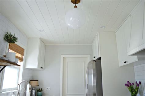 Take your ceiling to the next level today! Remodelaholic | DIY Beadboard Ceiling To Replace a ...