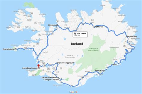 Driving Iceland Ring Road Map
