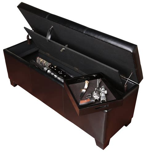 Hidden Gun Cabinet | Locking Bench | Black Cushioned Top – Premier Gun