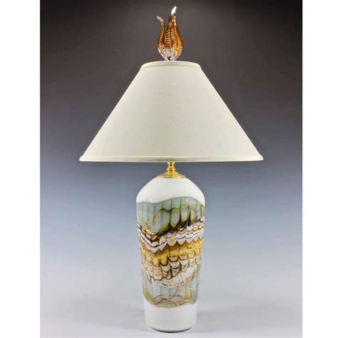 Gartner Blade Art Glass Opal Table Lamp In Sage Sweetheart Gallery Contemporary Craft Gallery