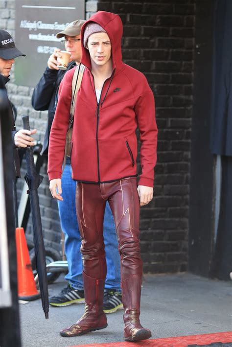 The Flash Star Grant Gustin Sported His Sexy Red Costume While Celebrity Pictures Week Of Jan