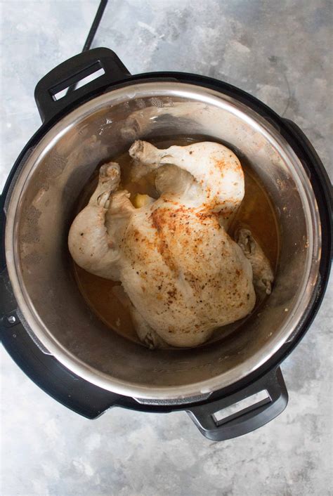 Here's how to cook chicken in a pressure cooker when it's frozen. How To Cook a Whole Chicken in an Instant Pot - Carmy ...