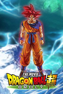 The super saiyan god form came to beerus in a dream, much in the same way it probably came to the. Dragon Ball Super Broly Movie SSJ God Goku Poster ...