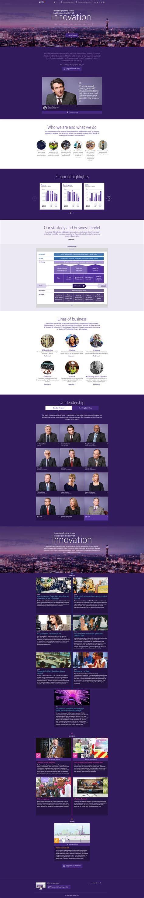 Annual report 2015 | 001. BT Annual Report Review 2015 - One Page Website Award