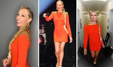 Cat Deeley 45 Showcases Enviably Toned Legs In Hot Red Mini Dress