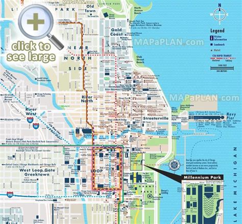 Map Of Chicago Showing Tourist Attractions Best Tourist Places In The