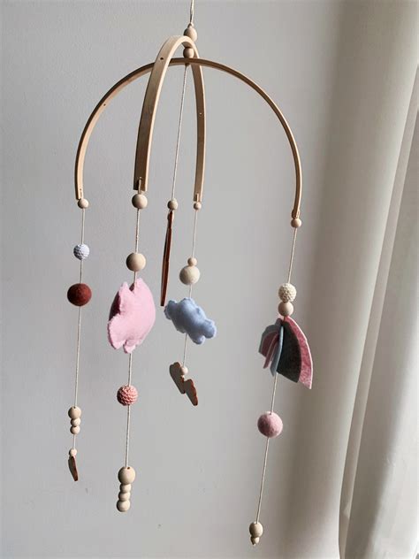 Mobile Baby Baby Mobile Made Of Wood And Felt Inges Mobile Etsy Uk
