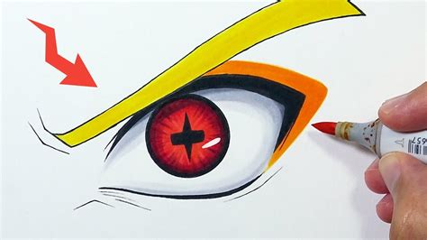 How To Draw Narutos Senjutsu Kyuubi Eye Step By Step Tutorial Youtube