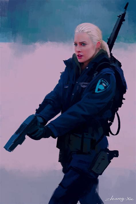 Female Police Officer Sketch Practice Xu Zhang Character Portraits