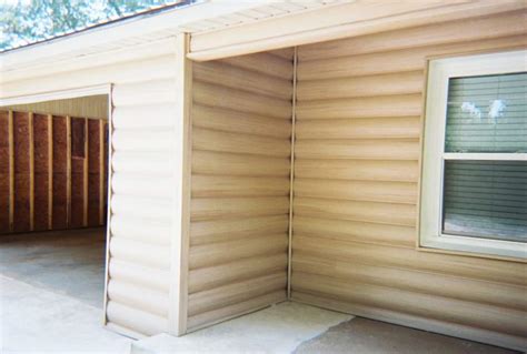 In our photos, you can see the . Faux Log Cabin Siding: A New Exterior Home Design Option ...