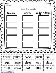 In grammar it's important to learn to identify nouns and verbs in sentences. grade 1: Sample worksheets on nouns , verbs and adjectives