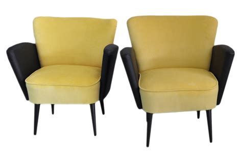 Mid 20th Century Hungarian Vintage Yellow Cocktail Chair Vinterior