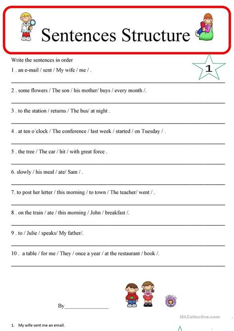 Esl Building Sentences Worksheets