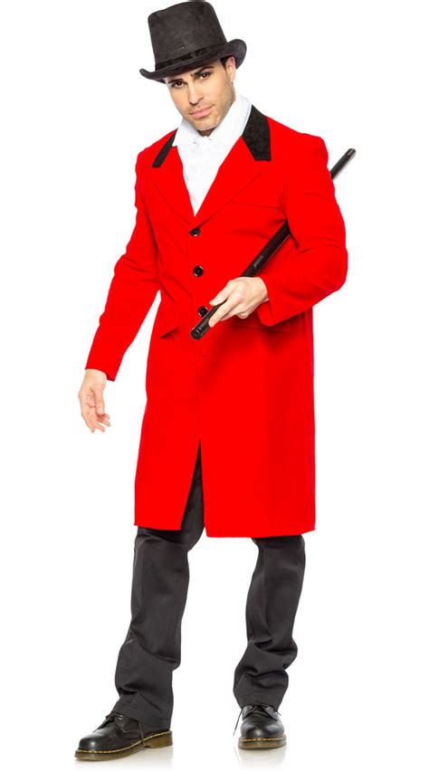 Mens Greatest Showman Costume Mens Red Ringleader Coat Costume
