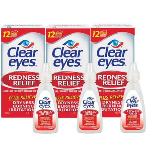 Clear Eyes Redness Relief Eye Drops, 0.5 FL OZ, 3 Pack - Walmart.com ...