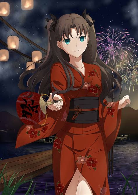 2k Free Download Rin Tohsaka Anime Fate Stay Night Fate Zero Girl