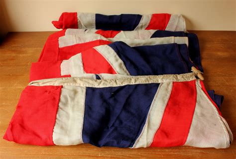 Original Vintage Union Jack Large 8 12 Ft Stitched Panel Flag C1940