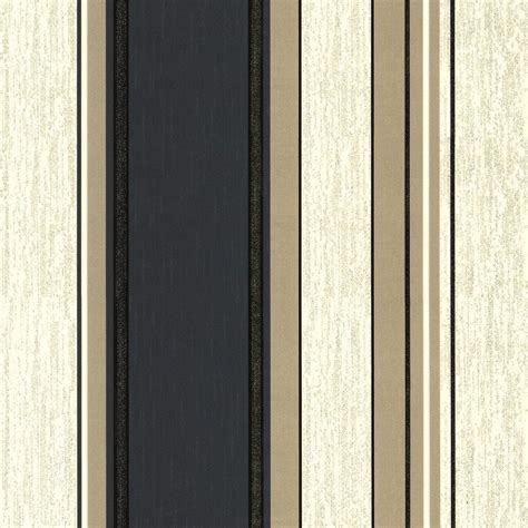 Vymura Synergy Striped Wallpaper Cream Gold Black M0909