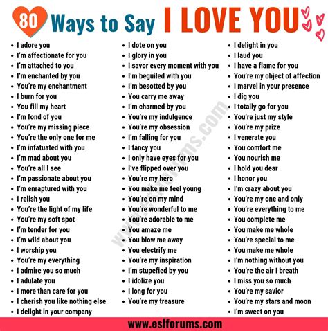 Romantic Ways To Say I Love You In English Esl Forums