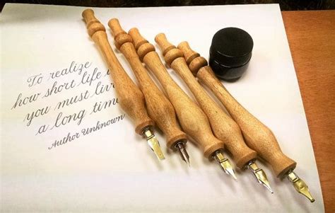 Handmade Calligraphy Nib Holder Set Wood Dip Pen Holder Straight Nib