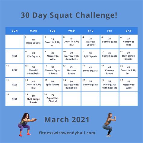 March 30 Day Squat Challenge — Fitness With Wendy Hall
