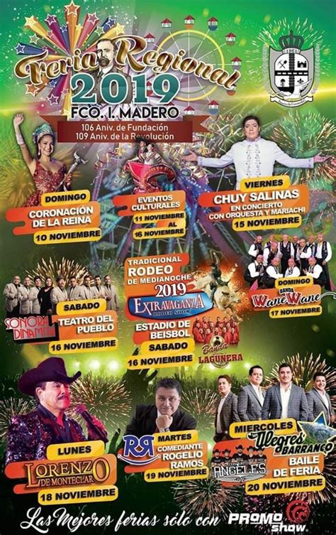 Feria Regional Francisco I Madero 2019 Cartelera Oficial