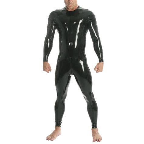 Buy 04mm Thickness Latex Rubber Neck Entry Catsuit With Crotch Zip For