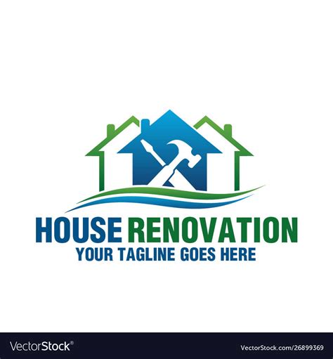Logo House Renovation Royalty Free Vector Image