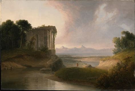 Romantic Landscape With A Temple 1834 Thomas Doughty Arte Pintura
