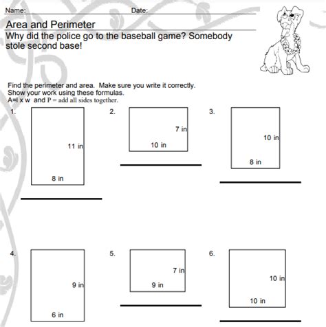 3rd Grade Perimeter And Area Worksheet Educational Resource